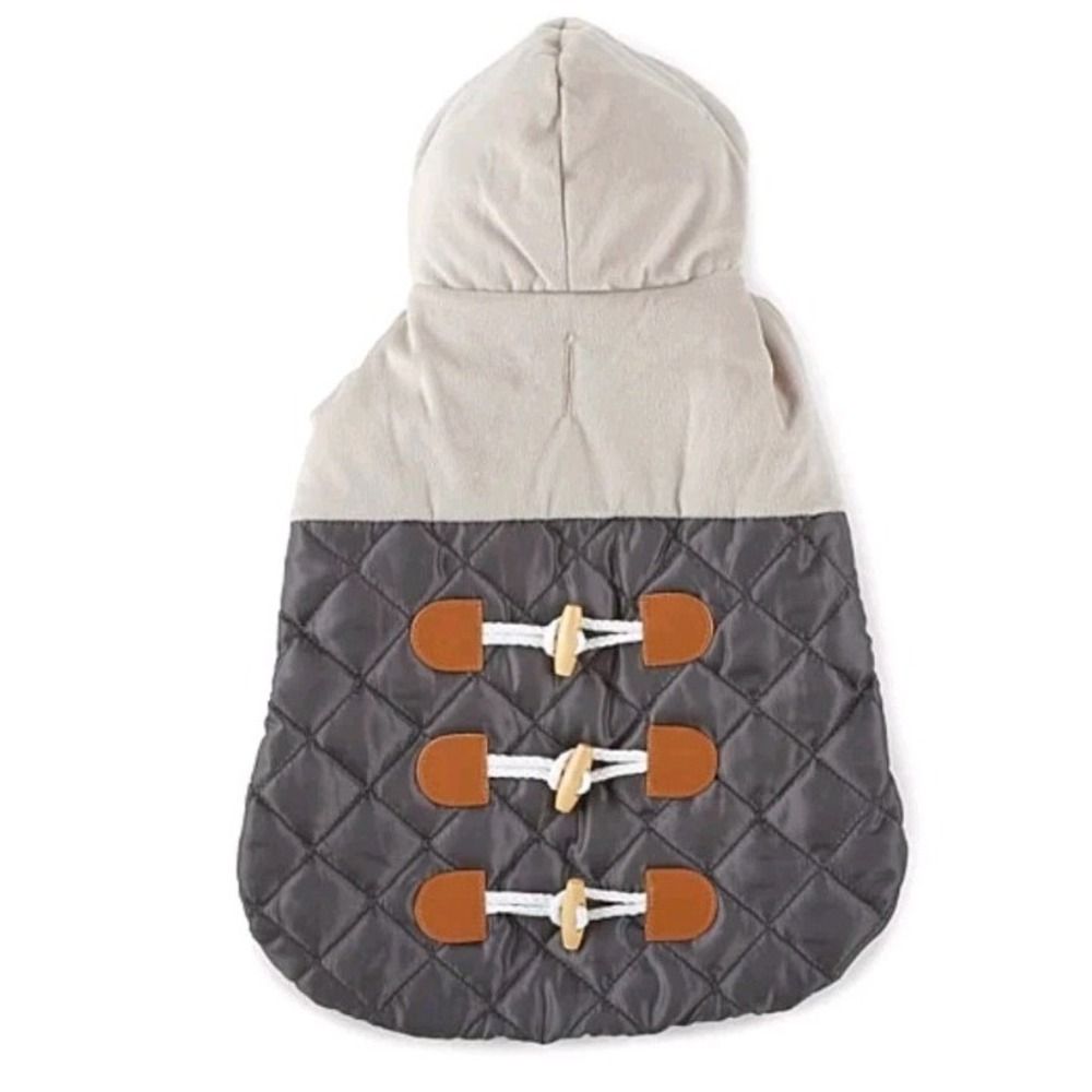 Paw & Tail Quilted Diamond Hooded Dog Jacket Size Large NWT